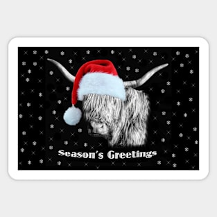 Highland Cow at Christmas (Season's Greetings) Sticker